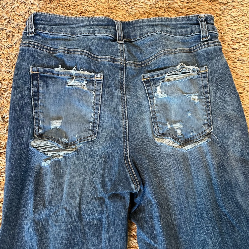 Maurices Distressed Blue Boyfriend Jeans